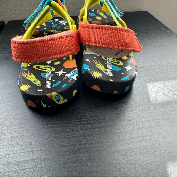 MINI MELISSA x FABULA spaceship solar system PING PONG rubber SANDALS size 4 - Picture 6 of 10